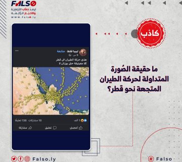 وبالبحث في موقع flightradar24 المتخصص بتتبع حركة الطيران حول العالم الإشارة لحركة الملاحة الجوية فوق دولة قطر يظهر أن عدد الطائرات ليس بالعدد المبالغ فيه كما في الادعاءات المنشورة وبالتالي فإن الادعاء كاذب