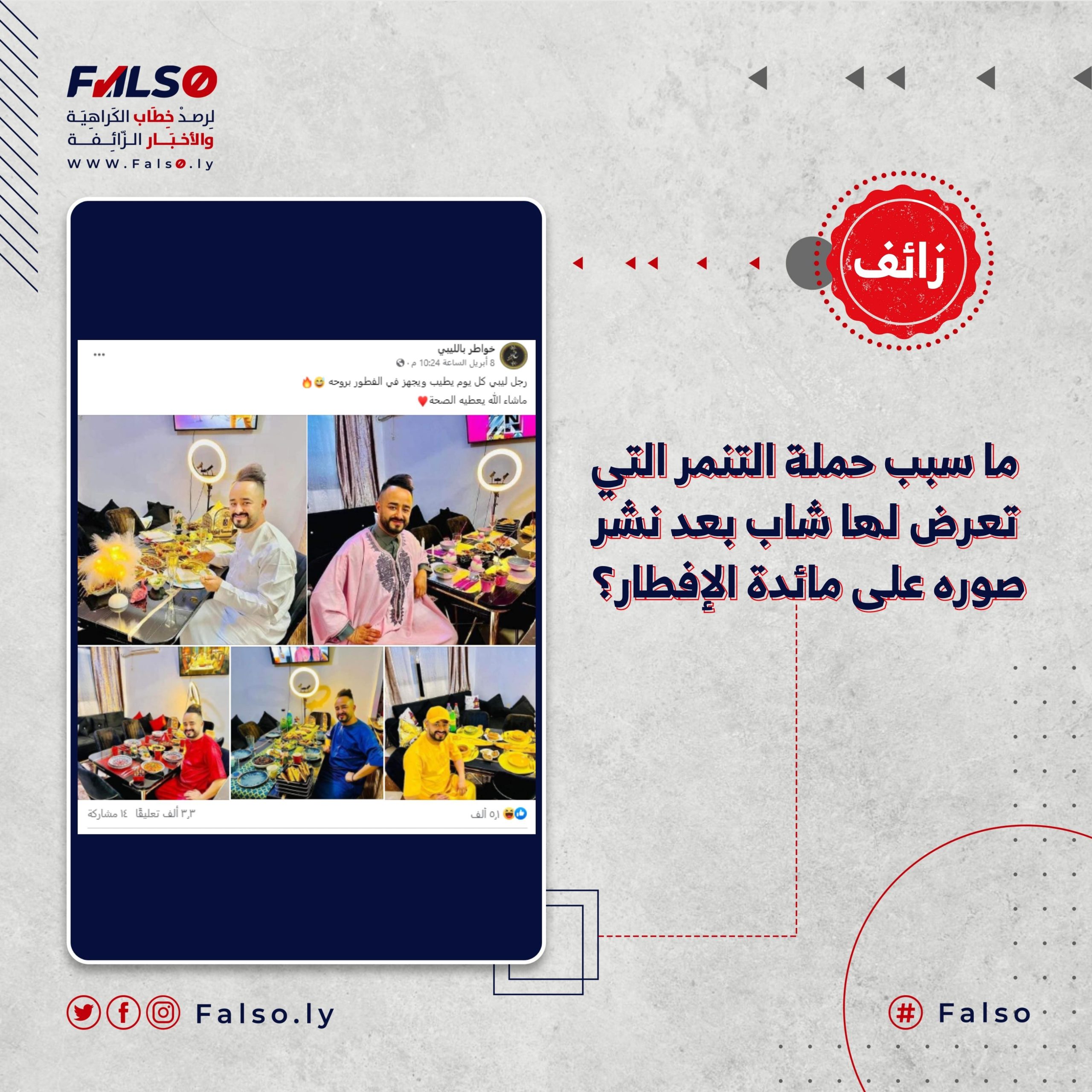 ما سبب حملة التنمر التي تعرض لها شاب بعد نشر صوره على مائدة الإفطار؟