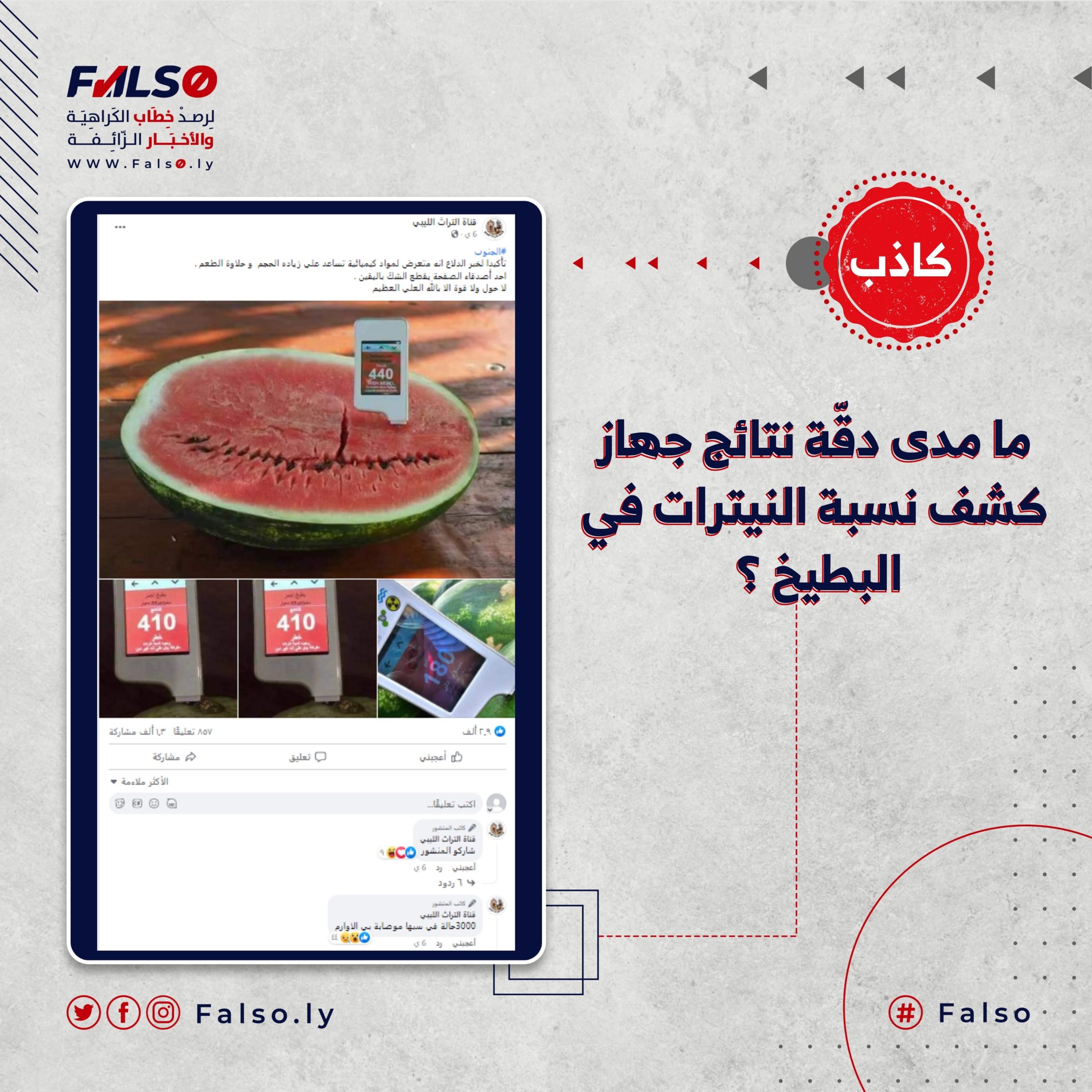 ما مدى دقّة نتائج جهاز كشف نسبة النيترات في البطيخ ؟