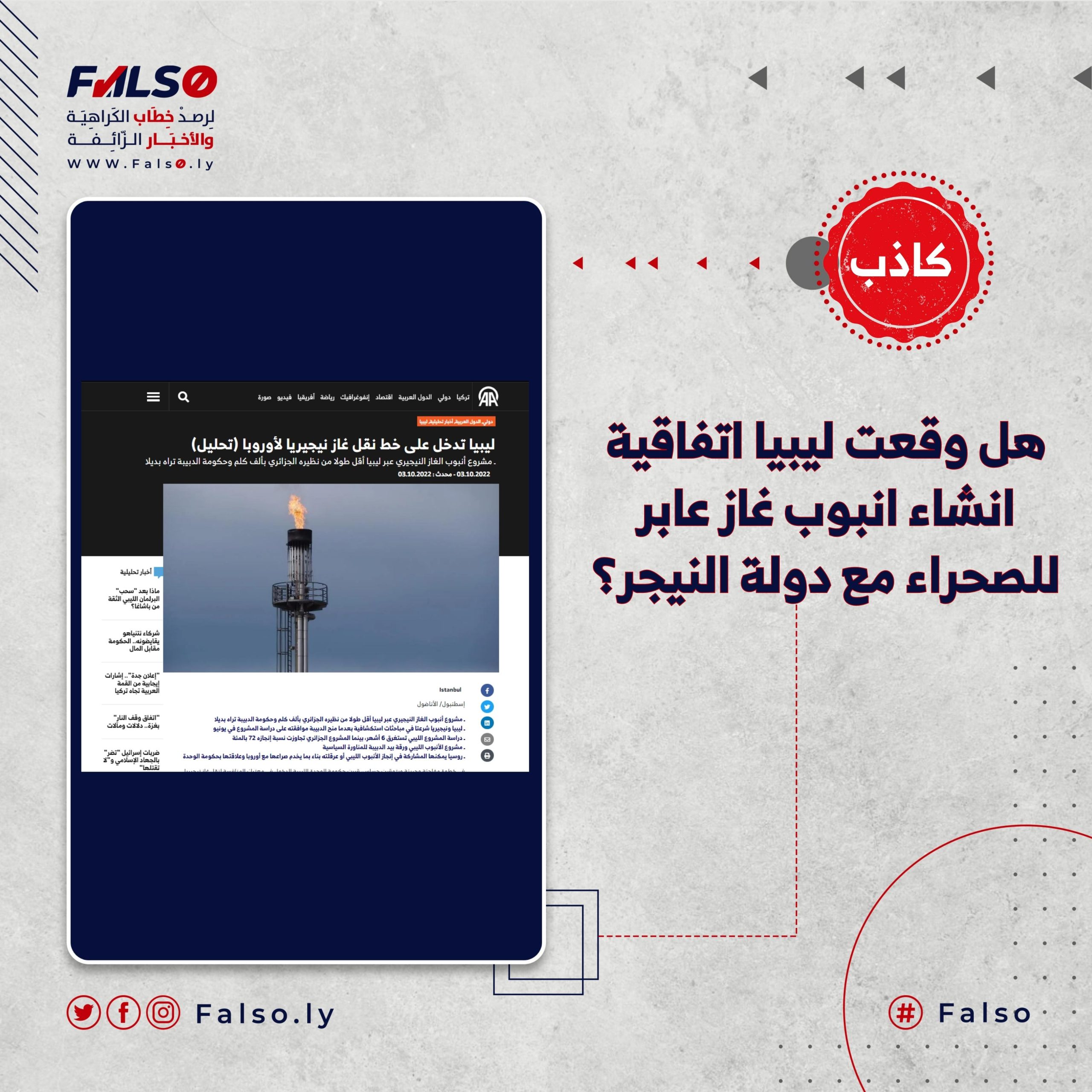 هل وقعت ليبيا اتفاقية انشاء انبوب غاز عابر للصحراء مع دولة النيجر؟