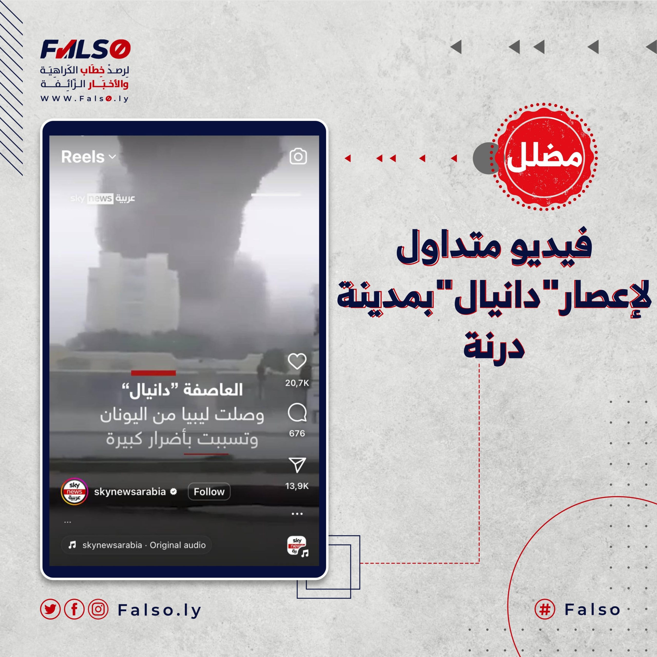 ما حقيقة الفيديو المتداول لإعصار "دانيال" بمدينة درنة؟