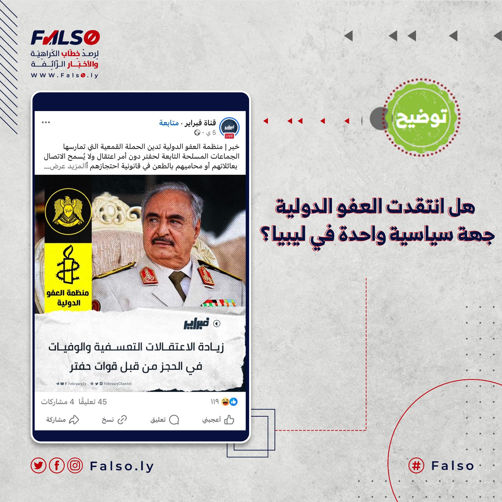 Image accompanying هل انتقدت العفو الدولية جهة سياسية واحدة في ليبيا؟