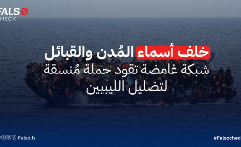غلاف تقرير الشبكة حول تضليل الليبين فيما يتعلق بملف الهجرة